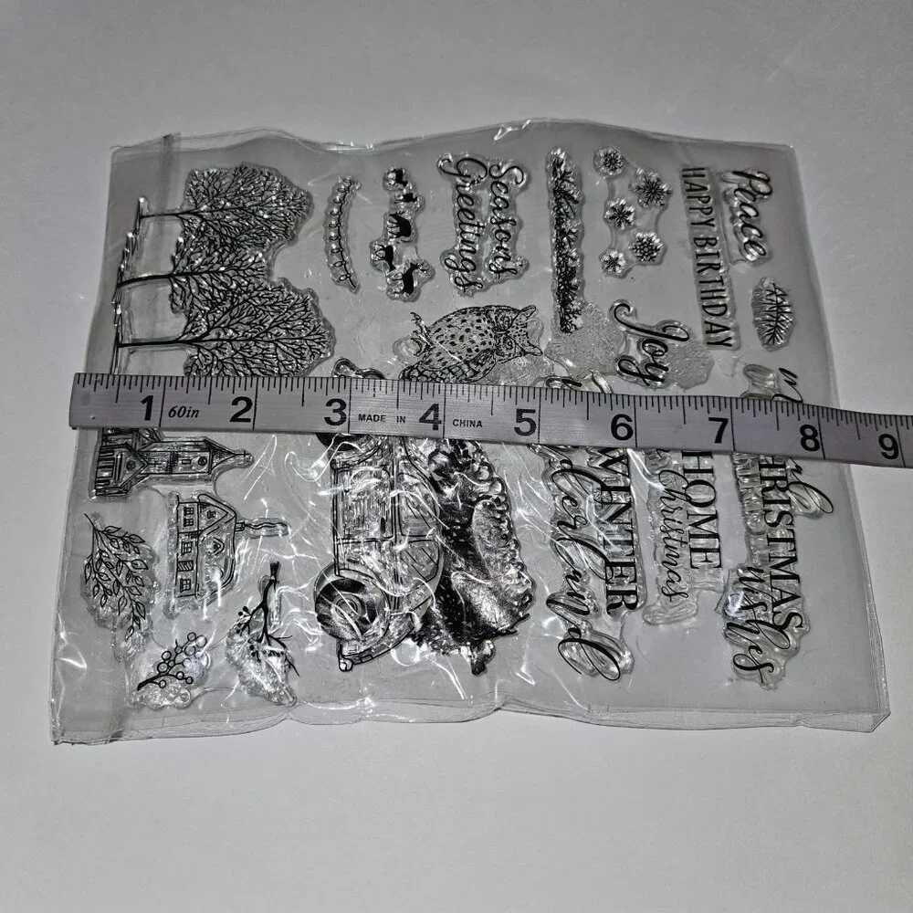 Clear Stamps Mixed Lot Christmas Tree Stocking House Reindeer Snowman READ